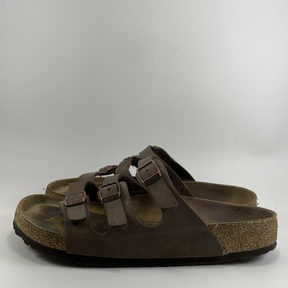 Birkenstock Florida Sandals Womens Size 42 US Size 11-11.5 Brown Leather Soft FB - Picture 4 of 10